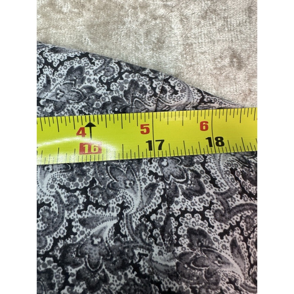 Perry Ellis Men's S Slim Fit Cotton Dress Shirt Black White Paisley Long Sleeve - Picture 4 of 9
